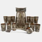  Preview image for Russian 875 Silver Incised Wine Set with 