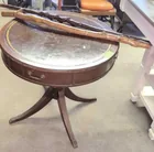  Preview image for Lot# 1544 - Mahogany Leather Top Drum Ta 