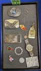  Preview image for Lot# 100 - Belt Buckles, Pins, Stamps, L 