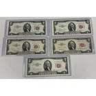  Preview image for (5) 1953 Red Seal Us $2 Bills 
