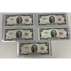  Preview image for (5) 1953 Red Seal Us $2 Bills 