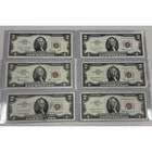  Preview image for (6) 1953 Red Seal Us $2 Bills 