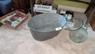  Preview image for Lot# 307 - Oval Galvanized Tub & Glass T 