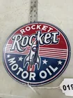  Preview image for Lot# 198 - Rocket Motor Oil sign, tin, r 