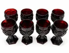  Preview image for 8-AVON RUBY RED GLASS WINE GOBLETS 
