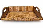  Preview image for RUSTIC BAMBOO WOVEN CANE SERVING TRAY 