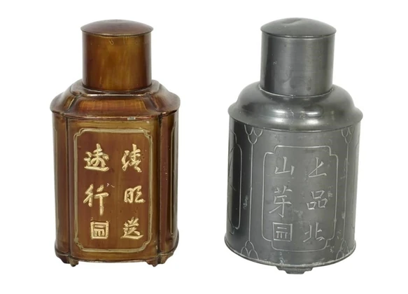 Lot# 5 - (2) VTG HONG KONG TEA CADDIES