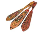  Preview image for Three Salish polychrome painted paddles 