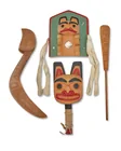  Preview image for Four Northwest Coast carved wood items 