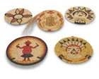  Preview image for Five Hopi polychrome basketry plaques 