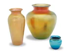  Preview image for Three American iridescent glass vases 