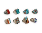  Preview image for Eight large Southwest silver and stone 