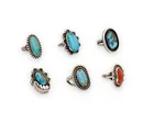  Preview image for Six Southwest silver and turquoise rings 