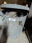  Preview image for Lot# 2612 - Metal Trash Can & Hose 