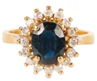  Preview image for 14K Gold Sapphire & Diamond Halo 