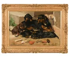  Preview image for Dachshund Dog Family Oil Painting after 