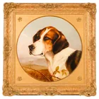  Preview image for Antique English Foxhound Dog Portrait 