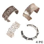  Preview image for Sterling Silver Statement Bracelets 4pc 