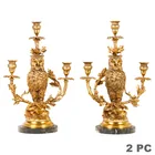  Preview image for Gilt Pair of Figural Owl Three Light 