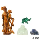  Preview image for Chinese Carved Stone Figurines & Domed 