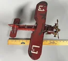 Preview image for Lot# 1977 - Red Metal Biplane Model Airp 