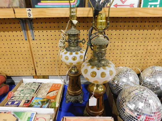 Find & Bid On Fenton glass lamps - Now For Sale At Auction
