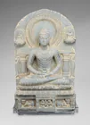  Preview image for A seated Buddha grey stone carving in a 