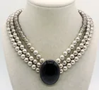  Preview image for STERLING SILVER ONYX 3-STRAND BEAD 