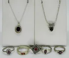  Preview image for SEVEN STERLING GARNET RINGS & NECKLACES 