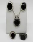  Preview image for STERLING SILVER BLACK ONYX SET, 4 PIECES 