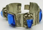  Preview image for TAXCO BRACELET, BLUE GLASS STONES 
