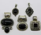  Preview image for STERLING ONYX & MARCASITE PENDANTS 