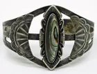  Preview image for NATIVE AMERICAN STERLING, ABALONE CUFF 