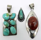  Preview image for STERLING SILVER PENDANT LOT, TURQUOISE & 
