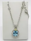  Preview image for STERLING 10K BLUE TOPAZ PENDANT NECKLACE 