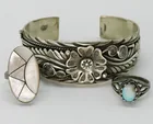  Preview image for NAVAJO STERLING CUFF & 2 RINGS, MOP & 