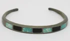  Preview image for TURQUOISE & ONYX STERLING CUFF BRACELET 