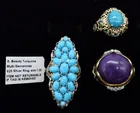  Preview image for 3 STERLING TURQUOISE RINGS 