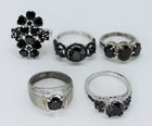  Preview image for 5 STERLING BLACK SPINEL RINGS 