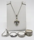  Preview image for STERLING SILVER NECKLACE & RING LOT, 5 