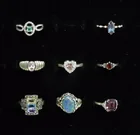  Preview image for EIGHT STERLING GEMSTONE RINGS 