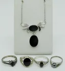  Preview image for VAN DELL STERLING ONYX NECKLACE & RING 