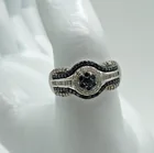  Preview image for STERLING BLUE & WHITE DIAMOND RING 