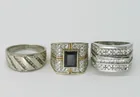  Preview image for THREE STERLING RINGS WITH CLEAR STONES 