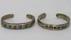  Preview image for 2 STERLING CUFF BRACELETS WITH INLAID 