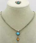  Preview image for Q.T. STERLING TURQUOISE NECKLACE & RING 