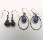  Preview image for STERLING GEMSTONE EARRINGS, 2 PAIRS 