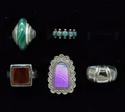  Preview image for FIVE STERLING FASHION GEMSTONE RINGS 