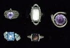  Preview image for FIVE STERLING GEMSTONE FASHION RINGS 