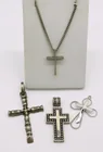  Preview image for FOUR STERLING CROSS PENDANTS & CHAIN 